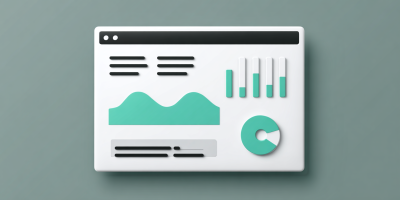 Abstract neon shapes forming charts and sliders; teal and magenta glow; simple vector; no text. --ar 4:3